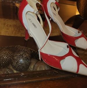 Red white heels